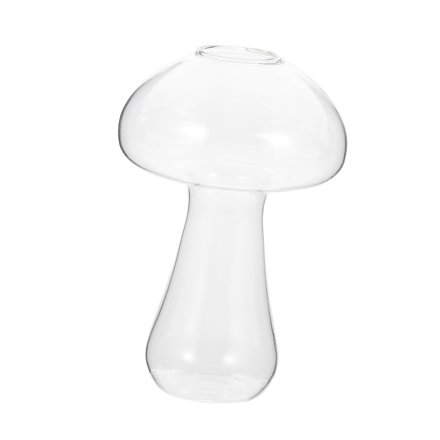 Wakauto Mushroom Shaped Glass Vase Small 12x8cm Decorative Floral Vase for Hydroponic Plants and Flower Arranging Home Décor Terrarium Planter