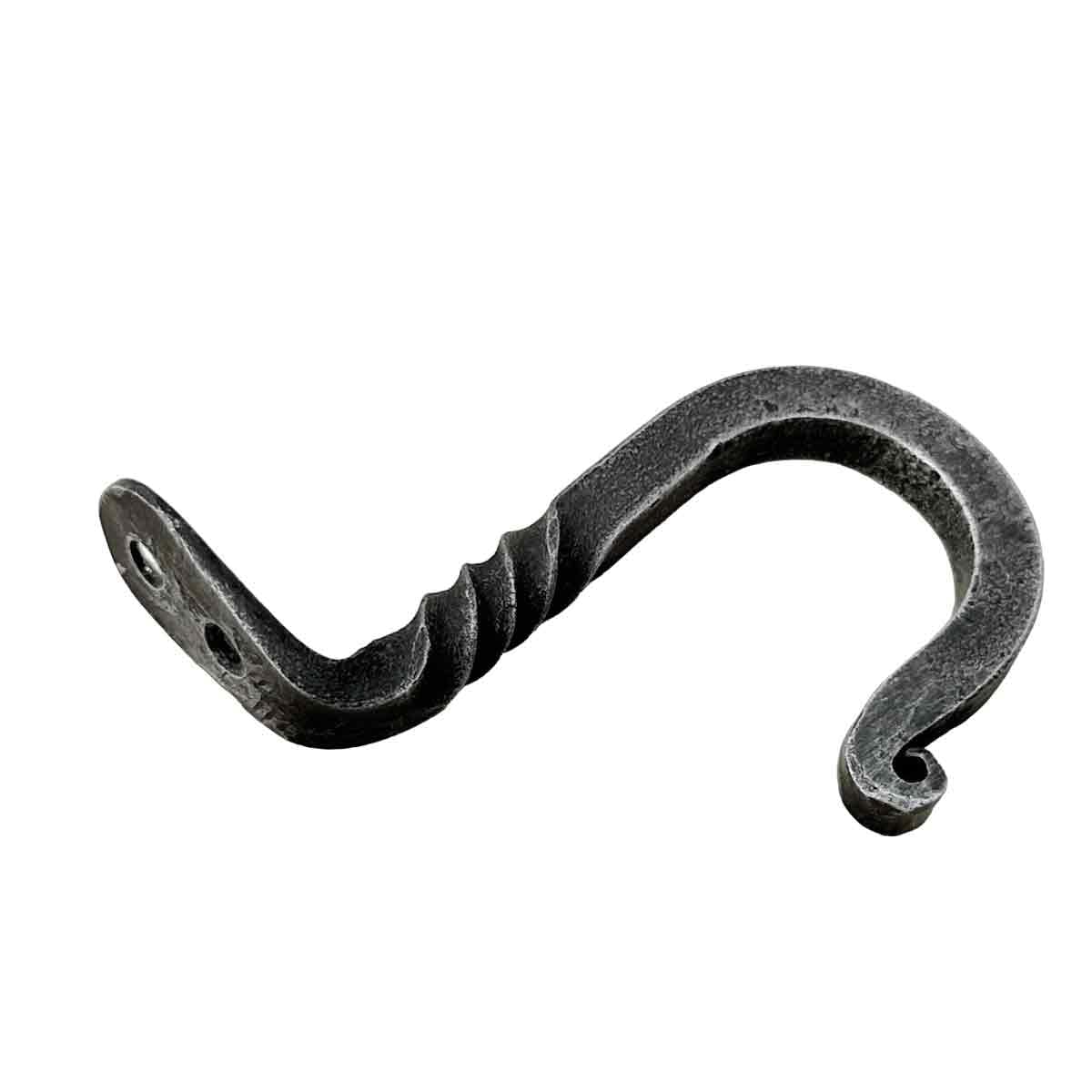Living Ideas Hand Forged Under Mount Classic Style Ceiling Hook - Wrought Iron Handmade Twisted for Planters, Lanterns, Hanging Bird Feeders, Wind Chimes - Decorative Hooks