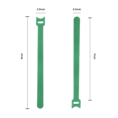 Garden Hook＆Loop Plant Cable Ties, 200 Pcs Adjustable Garden Nylon Ties for Supporting Plant and Vines, Multi-Functional Ties (200 Pcs, 8 Inch, Green)