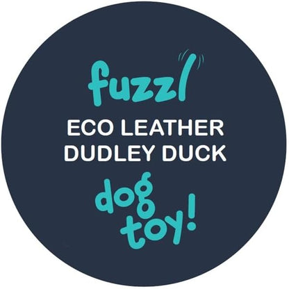 Fuzzl Eco Leather Dudley Duck Toy Natural and Tough Dog Toys - Long Lasting Chew Toys for Aggressive Chewers - Strong Dog Toy for Dogs and Puppy