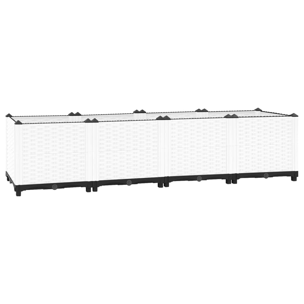 GOLINPEILO Raised Garden Bed, PP Planter Box, Garden Boxes Outdoor Raised for Vegetables, Fruits, Flowers and Herbs, White 63"x15.7"x15" Polypropylene