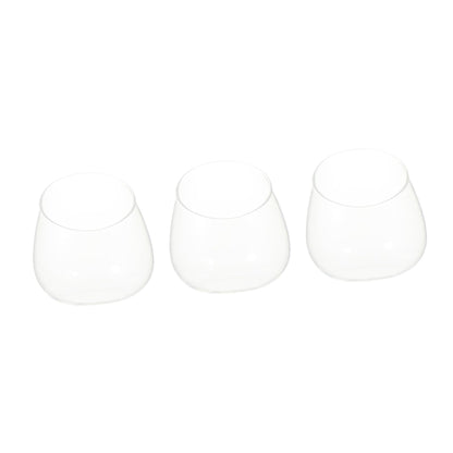 Healeved 3pcs Slant Cut Glass Bottle Micro Landscape Succulent Vase Set, Ecological Desk Terrarium Decoration for Home and Office
