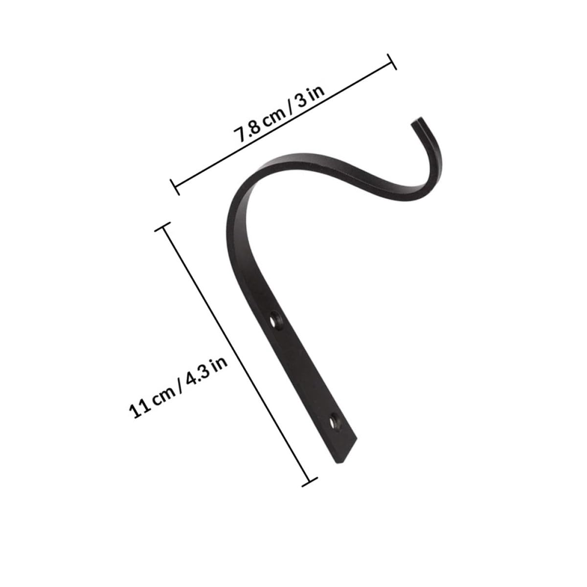 PHENOFICE 6pcs Wall-Mounted Wrought Iron Flower Basket Hooks for Outdoor Plant Hanging Heavy Duty Bracket Holders for Bird Feeders and Flower Pots