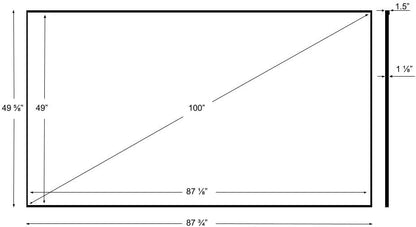 Silver Ticket Products S7 Series 6 Piece Thin Bezel Home Theater Fixed Frame 4K/8K Ultra HD, HDTV, HDR & Active 3D Projection Screen, 16:9 Format, 100" Diagonal, Grey Material S7-169100-G