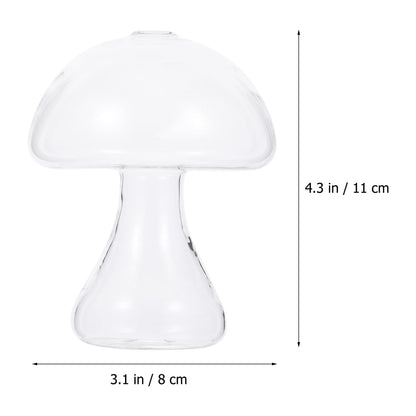 NOLITOY Mushroom Glass Mushroom Shaped Jar Mushroom Shaped Glass Vase Hydroponic Plant Vase Terrarium Vase for Home Office Living Room Mushroom Glass Clear Vases