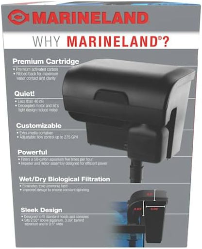 Marineland Penguin PRO 275 Power Filter Multi-Stage Aquarium Filtration for Aquariums Up to 50 Gallons