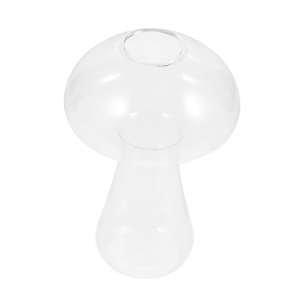 Wakauto Mushroom Shaped Glass Vase Small 12x8cm Decorative Floral Vase for Hydroponic Plants and Flower Arranging Home Décor Terrarium Planter