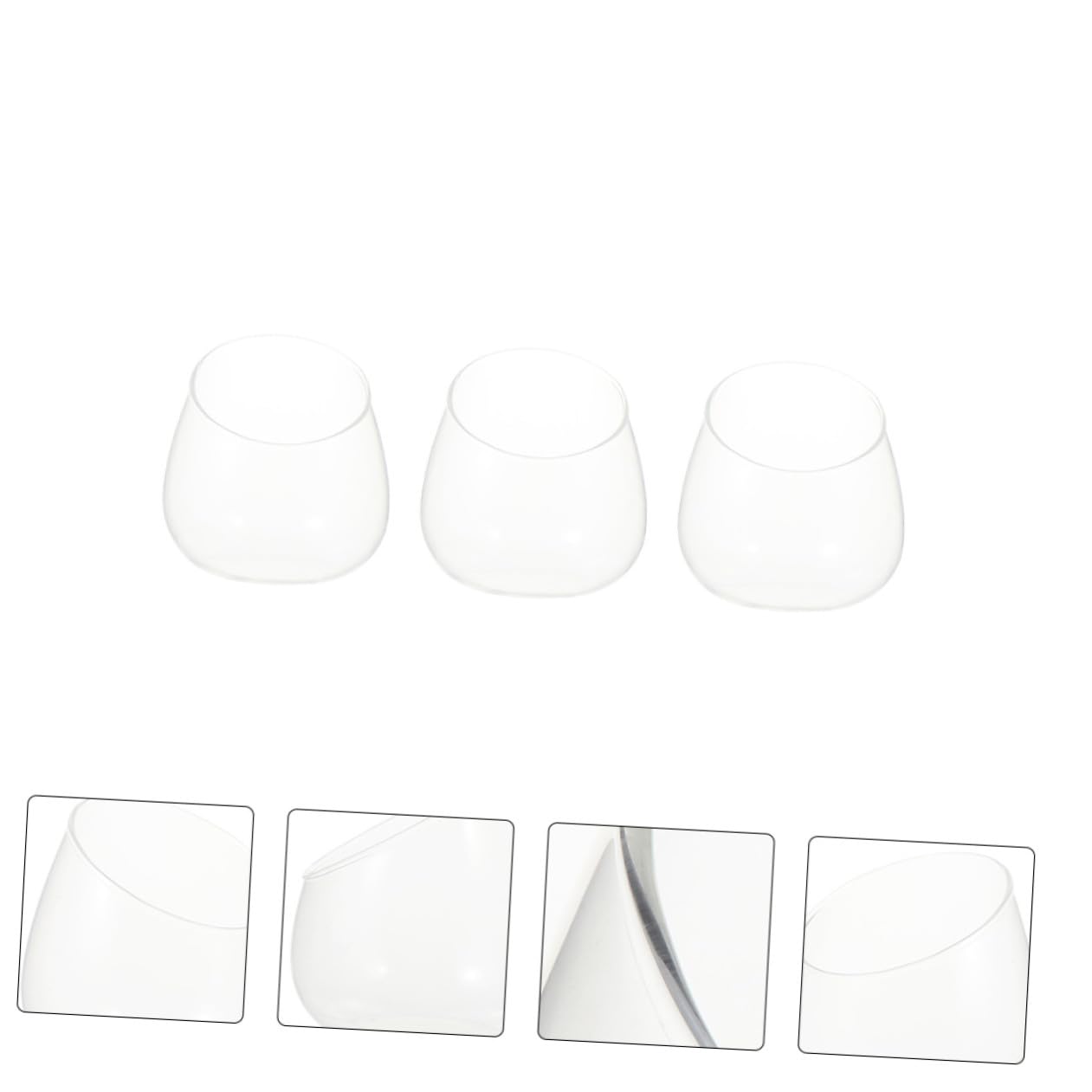 Healeved 3pcs Slant Cut Glass Bottle Micro Landscape Succulent Vase Set, Ecological Desk Terrarium Decoration for Home and Office