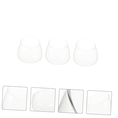 Healeved 3pcs Slant Cut Glass Bottle Micro Landscape Succulent Vase Set, Ecological Desk Terrarium Decoration for Home and Office