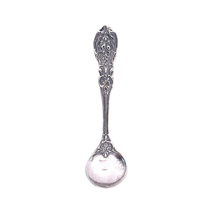 925 Sterling Silver Small Salt Spoon - Premium Quality 2.2" Ornate Floral Spoon - Beautiful Flower Designed Handle - Gift for Culinary Enthusiasts