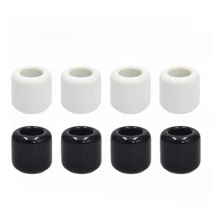 Ceramic Chime Candle Set - 0.7 Inch Diameter, Home Small Candle Holders for Casting Chimes, Rituals, Spells, Vigil, Wiccan Supplies & More (8 Pcs, Black, White)