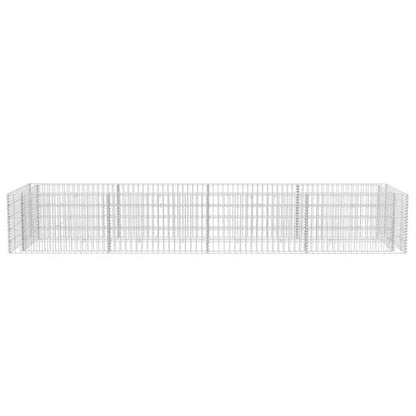 BOWERY HILL Gabion Raised Bed, Large Rectangular Galvanized Steel, Silver Finish, 141.7 x 141.7 x 19.7 in, 1400 kg Capacity, Industrial Outdoor Garden Planter for Flowers and Borders