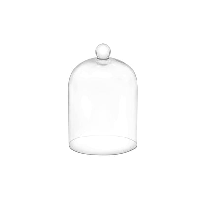 7.5" Tall Handmade Glass Cloche, Thick & Sturdy, Dia 5"xH 7.5", For Terrarium, Plants, Trinkets, Cakes, Figurines, LED Light String, Candle. Cloche Glass Dome, Bell Jar Display Case (1, 5.12"x7.48")