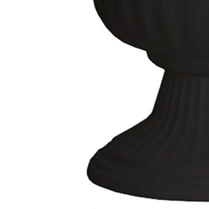Southern Patio Large 14 Inch Outdoor Garden Lightweight Utopian Urn Planter with UV-Coated Finish for Entryways, Walkways, and More, Black (2 Pack)