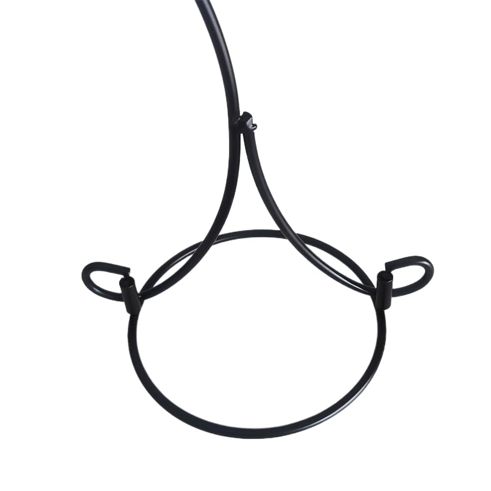 Ornament Display Stand Iron Pothook Stand for Hanging Glass Terrarium/Picture (Double-Hook, Black)