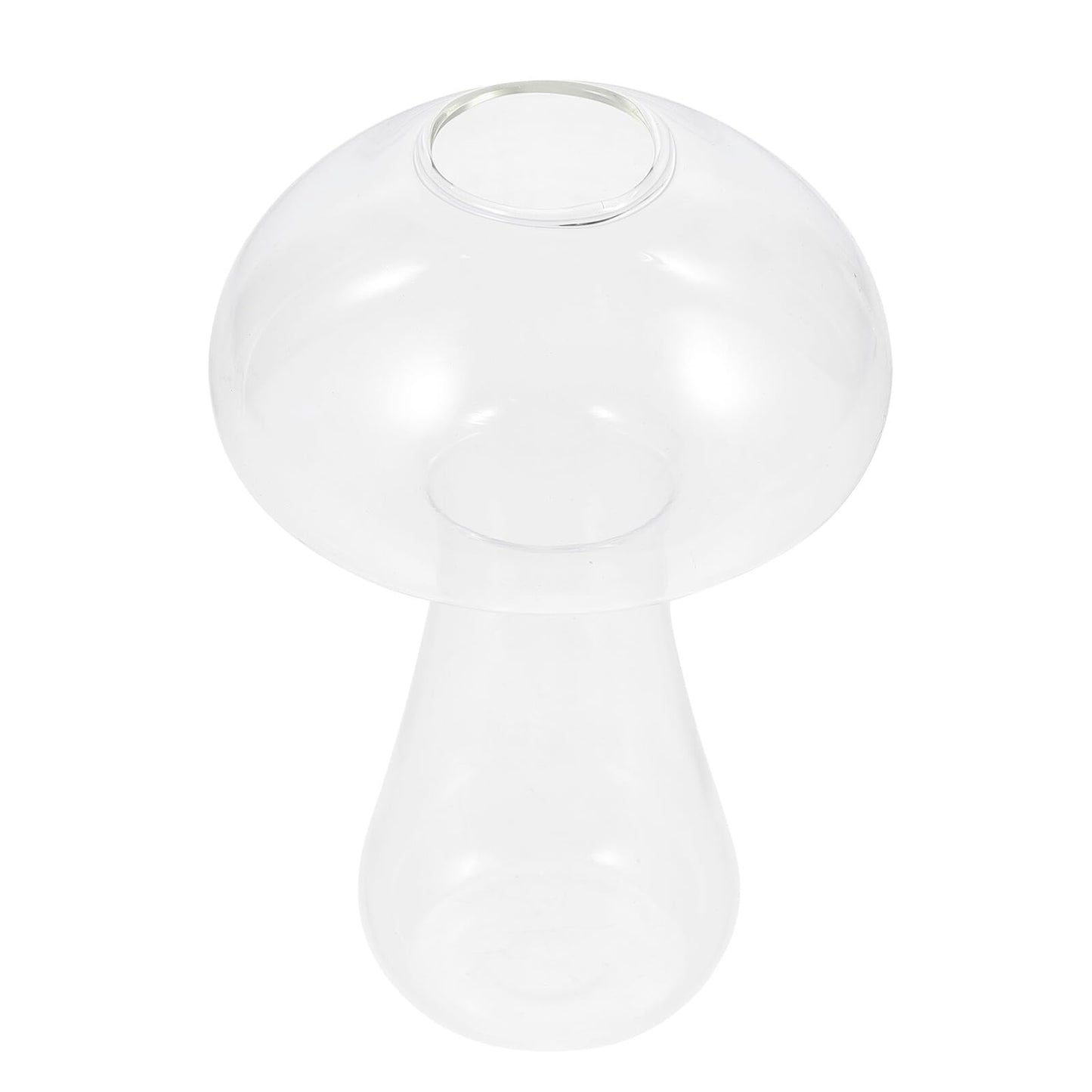 Homoyoyo Small Mushroom Shaped Glass Vase 12x8cm Decorative Flower Planter for Hydroponic Plants Indoor Home Décor Terrarium Fish Tank Propagating Pot
