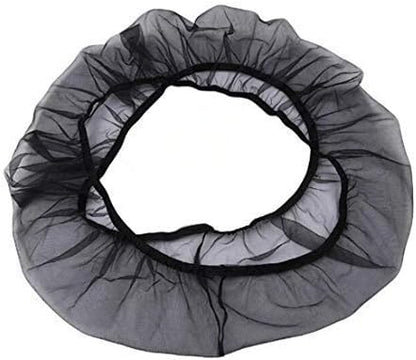 Universal Bird Cage Seed Catcher Seeds Guard Parrot Mesh Net Cover Stretchy Shell Skirt Traps Cage Basket Soft Airy Parrot Cage Skirt (M,Black)