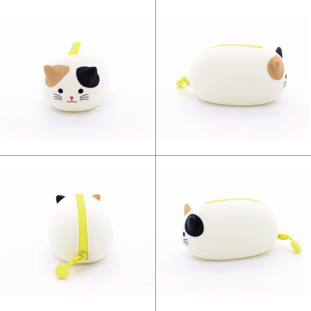 LIHIT LAB PuniLabo Mini Zipper Pouch, Horizontal, 2.2" x 2.7", Black Cat (A7780-3)