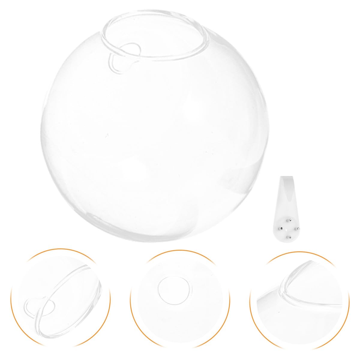 SOLUSTRE Hanging Hydroponic Vase Wall Planter 4pcs Glass Terrariums with Crystal Clay Nail Set Small 10cm Glass Bottles for Indoor Plant Propagation Home Décor