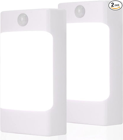 4-in-1 LED Night Light Emergency Backup Light, Motion Sensor, Dusk-to-Dawn Sensor, Rechargeable Battery Operated 5000K Daylight White, LED Flash Light for Home, Power Failure, Hurricane, 2Pack