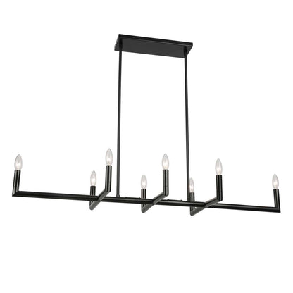Dainolite 8 Light Chandelier NOR-478HC-MB Matte Black Finish
