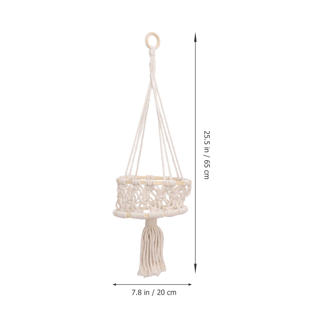 Cabilock Handwoven Cotton Rope Plant Hanging Holder Single Indoor Basket Decor for Wall Ornament Woven Rope Flower Pot for Home and Wedding Decoration