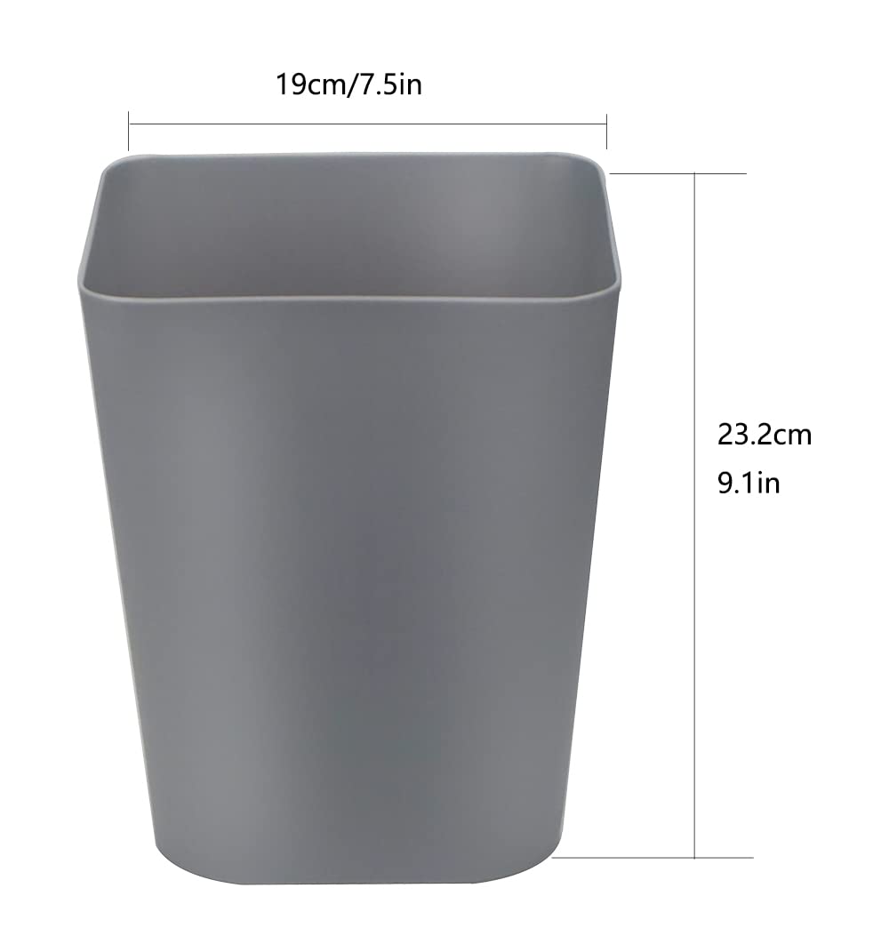 Feiupe 1.6 Gallon Small Trash Can Wastebasket for Kitchen Office Bathroom,Pack of 2(White+Gray)