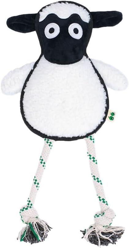 Green Sheep White Sheep Rope Toy for Dogs, Durable Plush Dog Chew Toy with Squeaker, Interactive Pet Toy for Small to Large Dogs, Tough & Safe Dog Toys to Keep Them Busy