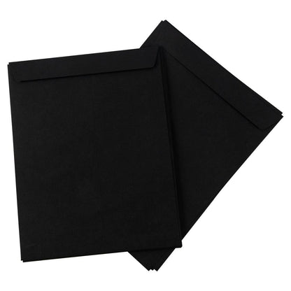 LUXPaper 10 x 13 Open End Envelopes | Peel & Press | Midnight Black | 80lb. Text | 50 Qty