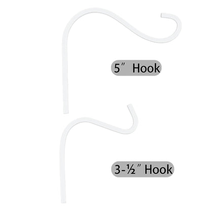 HERNGEE 4 Inch Cast Iron Plant Hook – White Wall Mounted Plant Hanger Bracket for Hanging Baskets, Lanterns or Wind Chimes – Heavy-Duty Hook with Screws Included