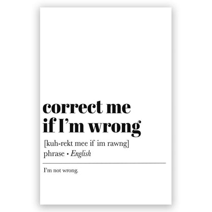 Motivational Phrases Wall Art Prints Inspirational Sayings Quote Poster Correct Me If I'm Wrong Progress Quote Poster Coworker Gift for Office Decor 8x12in Unframed