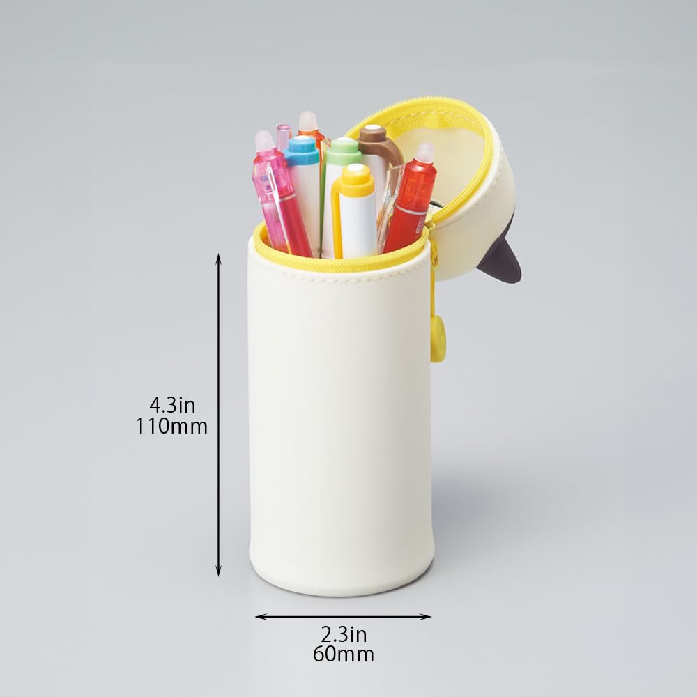 LIHIT LAB Kawaii Japanese Penguin Stand Up Pencil Case For School Office College, Cute School Supplies, Animal Pen Holder Pencil Pouch Holder Girls, Artist Pencil Case, Penguin (A7712-10)
