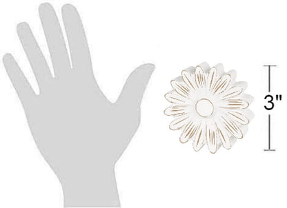 Collins Painting Distressed Wood Flower Petals Shelf Sitter (Small, White Daisy II)