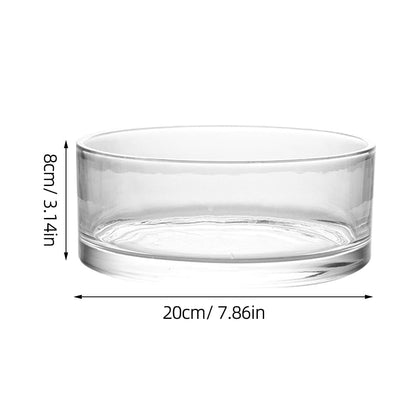 Wide Glass Cylinder Vase, 4" Tall x 8" Wide Thick Heavy Duty Glass Vase for Flower, Plants - Decorative Glass Bowl for Succulents, Indoor Plants, Terrarium, Hydroponic Gardening, Home Decor
