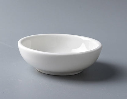 4pcs White Ceramic Seasoning Dishes Dipping Bowls Appetizer Plates,3 inch