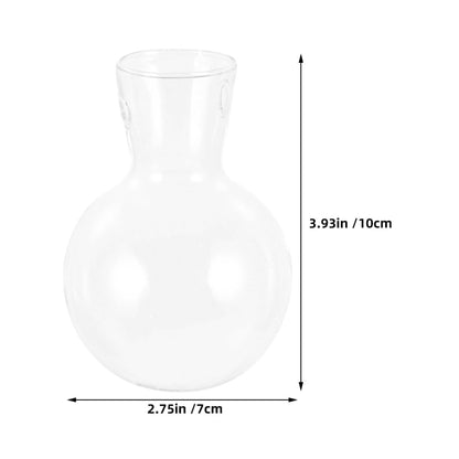 ARTIBETTER 3Pcs High Borosilicate Glass Hydroponic Vase with Holes on Wooden Stand, Desktop Glass Flower Planter for Plant Propagation and Terrarium Arrangement