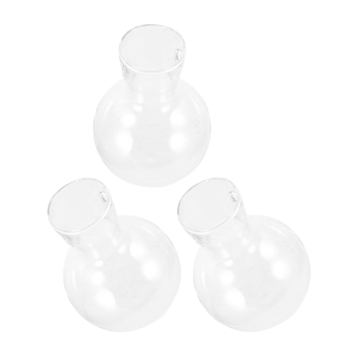 Gatuida 3Pcs Glass Propagation Planter with Wooden Stand, High Borosilicate Glass Vase for Hydroponic Plants, Desktop Terrarium Flower Vase with Hole for Home Décor