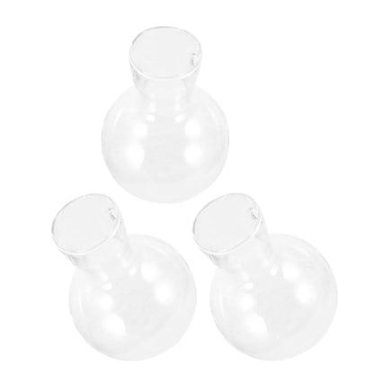 OSOLADY 3Pcs Hydroponic Glass Vase Set with Wooden Stand, High Borosilicate Glass Propagation Planter Jars for Desktop Terrarium and Plant Display