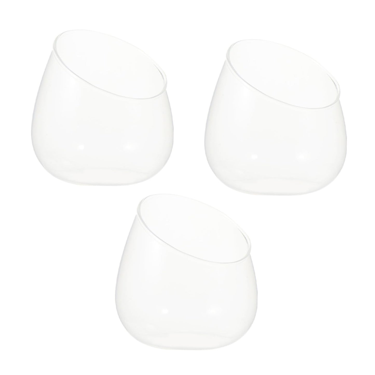 MAGICLULU 3pcs Slant Cut Glass Landscape Bottle Set, Eco Terrarium Vases for Desktop Decoration, Glass Containers for Succulent Plants and Miniature Gardens