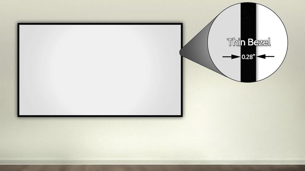 Silver Ticket Products S7 Series 6 Piece Thin Bezel Home Theater Fixed Frame 4K/8K Ultra HD, HDTV, HDR & Active 3D Projection Screen, 16:9 Format, 142" Diagonal, Grey Material S7-169142-G