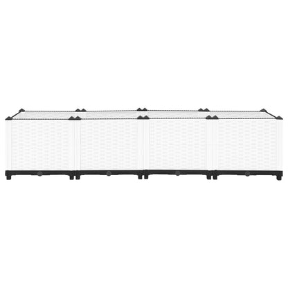 GOLINPEILO Raised Garden Bed, PP Planter Box, Garden Boxes Outdoor Raised for Vegetables, Fruits, Flowers and Herbs, White 63"x15.7"x15" Polypropylene