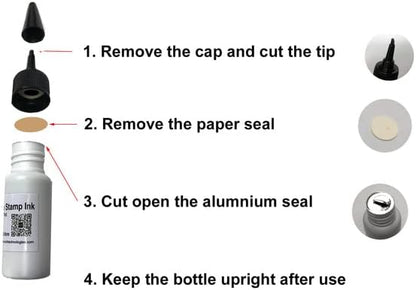 Oil-Based Premium Stamp Refill Ink by BCH for Pre-Inked Rubber Gel Pads & Dot Matrix Ribbons - 20 ml -0.68oz (Red)