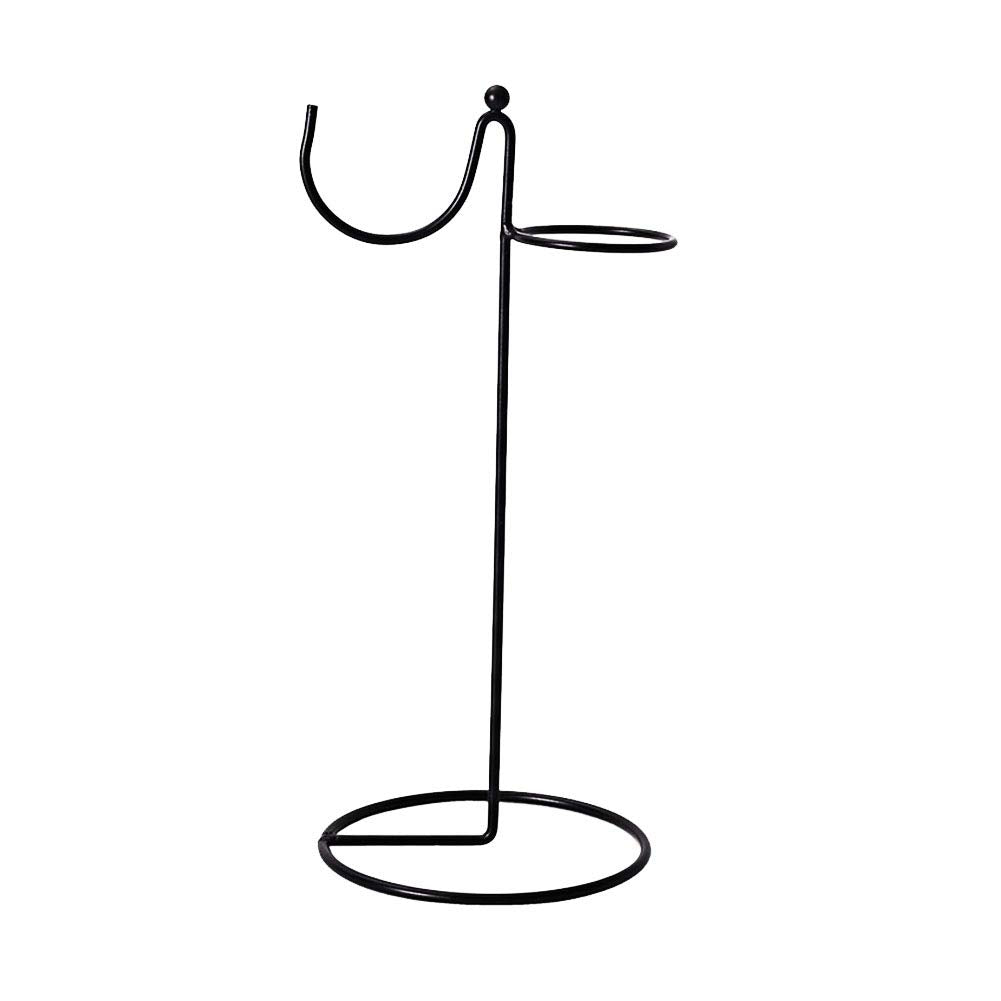 YY YEARCHY Ornament Display Stand Iron Hanging Stand Flower Pot Rack Holder Pothook for Hanging Glass Globe Air Plant Terrarium Witch Ball Home Wedding Christmas Decoration (9.65"x4.33"x4.33", Black)