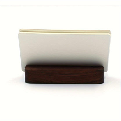 Yantric wood Business Card Holder for Desk, Wooden Creative Business Card Display for Desk, Wood Business Card Stand for Office, Tabletop ( 2pack)