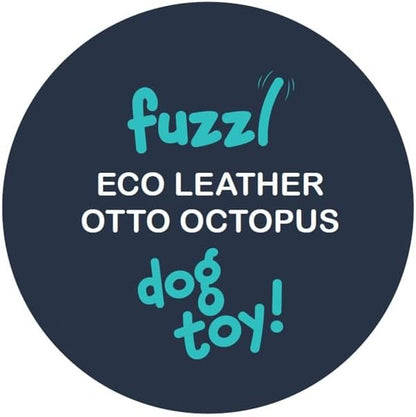 Fuzzl Eco Leather Otto Octopus Natural and Tough Dog Toys - Long Lasting Chew Toys for Aggressive Chewers - Strong Dog Toy for Dogs and Puppy