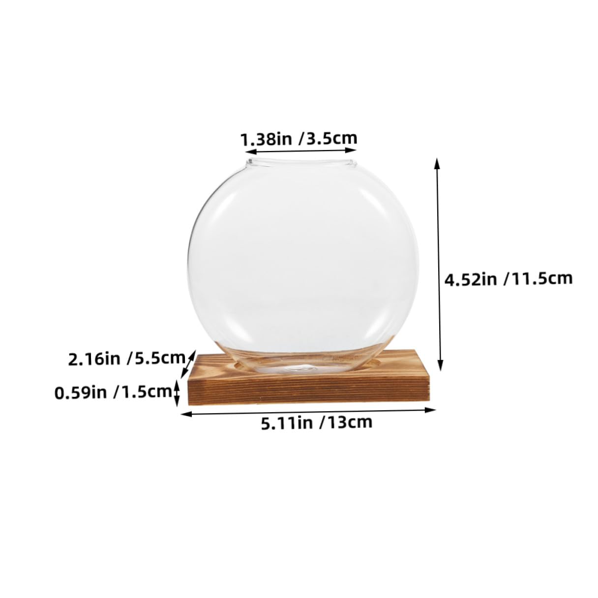 LALADEFIEE 2pcs Hydroponic Glass Vases with Wooden Stand, Indoor Plant Propagation Station for Greenery Terrarium, Decorative Flower Pots for Home Office Window Sill