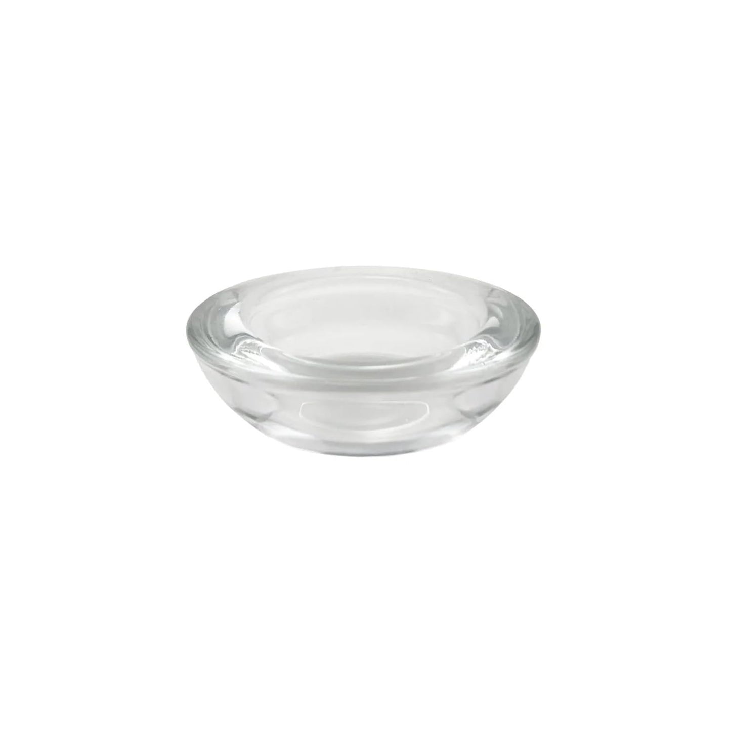 WGV Sturdy Tea Light Votive Candle Holder 3" W, Clear Heavy Thick Chubby Plate Bowl Glass, Small Accent Decor, 24 Pieces