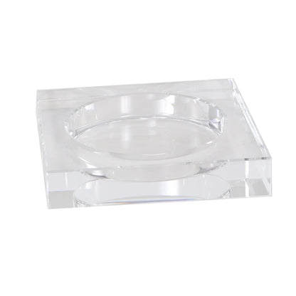 Crystal Candle Dish — by Alice Lane Home Collection — Size Small — Clear K9 Crystal Design — Smooth, Round Cutout is Perfect for Your Favorite Candle or Diffuser — Centerpiece with Elevated Style