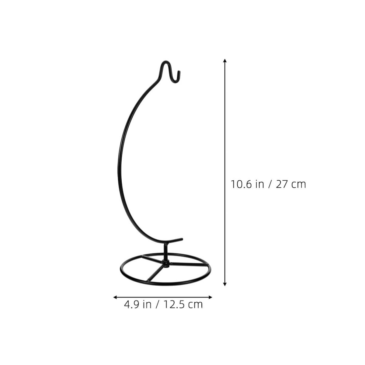 Mikikit 2pcs Moon Shaped Iron Ornament Display Stand Hanging Hook for Air Plant Terrarium Glass Globe Holder Home Décor Black