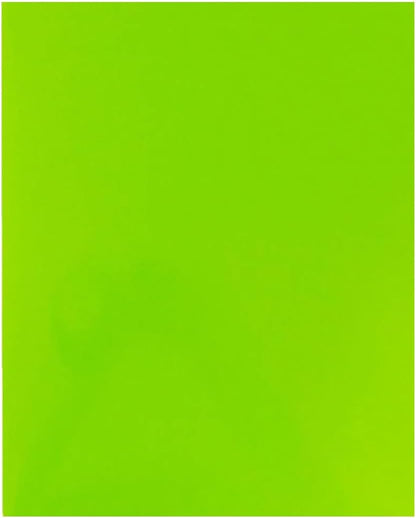JAM PAPER Custom Printed Semi-Gloss Folders with Round Corner Pockets - Personalized Logo & Text - 10 pt C2S - Lime Green - 250/Pack